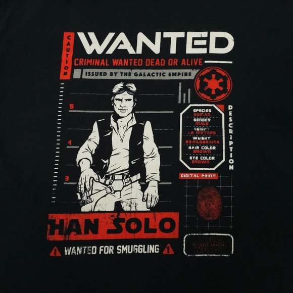 Funko Star Wars Han Solo Wanted Poster Graphic Tee T Shirt XL Smugglers Bounty - Picture 3 of 15